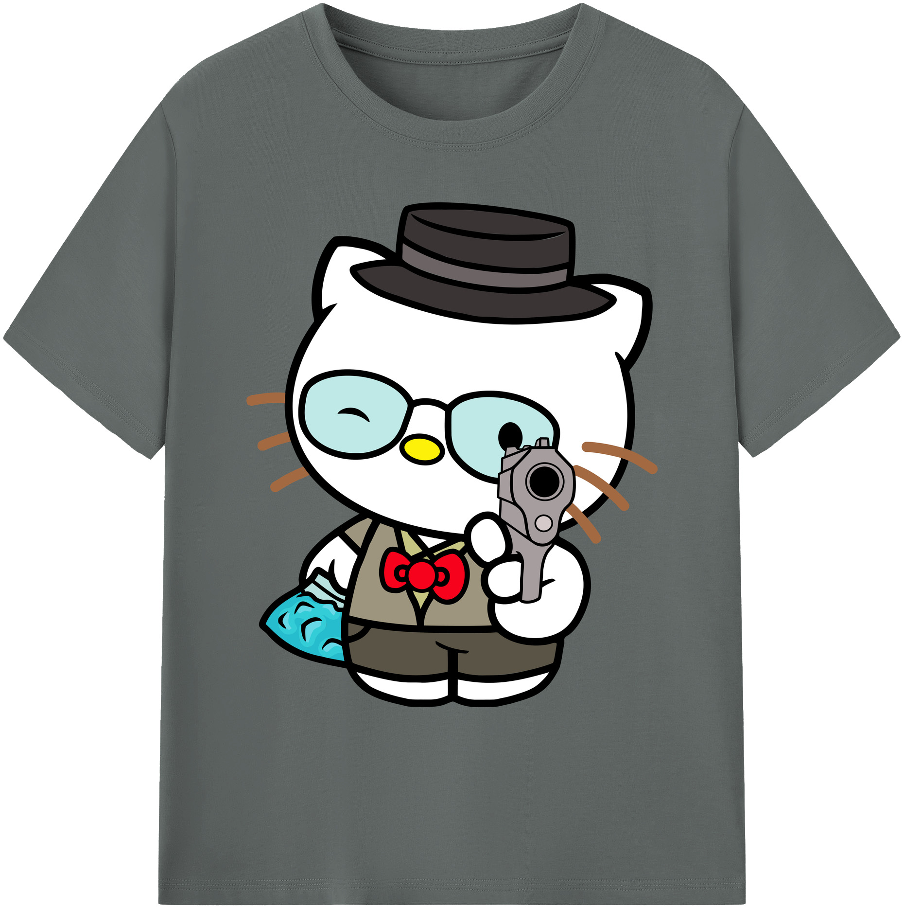 （画像用） Hello Kitty ハローキティ 綿100％ メンズ半袖Tシャツ｜肌触りやわらか＆通気性